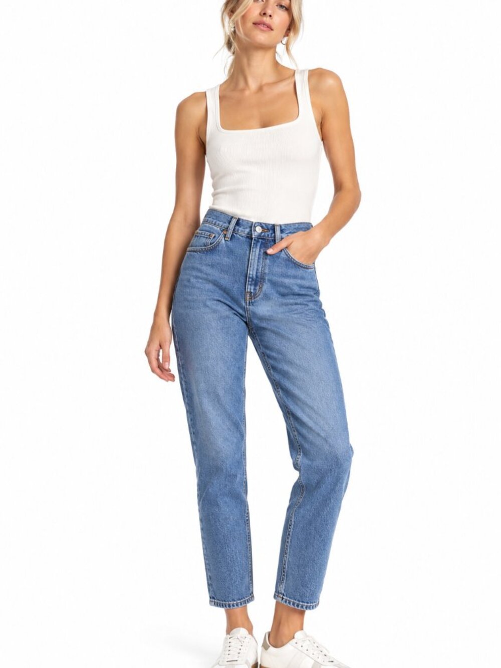 Abercrombie & Fitch Womens Mom High Rise Jeans 29 Blue Curve Love Ankle Denim